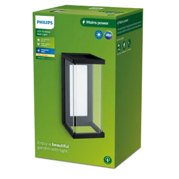 Philips Ulyzo fekete LED kültéri fali lámpa (PHI-8720169266797) LED 1 izzós IP44
