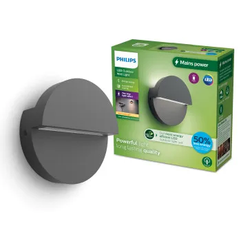 Philips Valor antracit LED kültéri fali lámpa (PHI-8720169351257) LED 1 izzós IP44