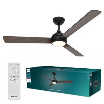 Philips Velyx fekete-barna LED mennyezeti ventilátoros lámpa (PHI-8721103096883) LED 1 izzós IP20