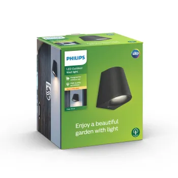 Philips Virga fekete LED kültéri fali lámpa (PHI-8718291479581) LED 1 izzós IP44