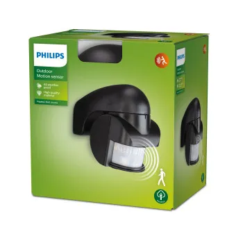 Philips Virginia fekete PIR mozgásérzékelő (PHI-8718696176771)   IP44