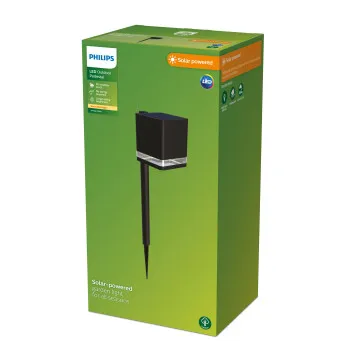 Philips Virona fekete napelemes LED kültéri leszúrható lámpa (PHI-8720169386839) LED 1 izzós IP44