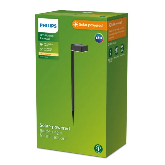 Philips Vynce fekete napelemes LED kültéri leszúrható lámpa (PHI-8720169265684) LED 1 izzós IP44