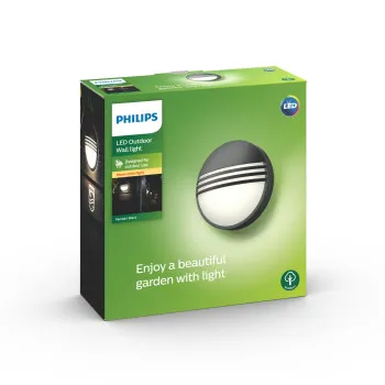 Philips Yarrow fekete LED kültéri fali lámpa (PHI-8718696131220) LED 1 izzós IP44