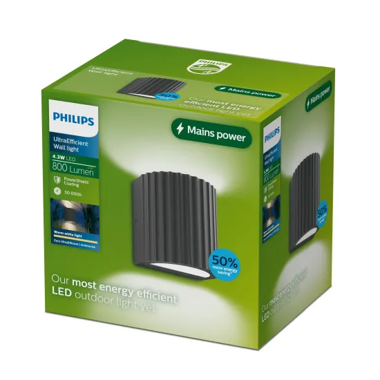 Philips Zyra antracit LED kültéri fali lámpa (PHI-8721103104830) LED 1 izzós IP44