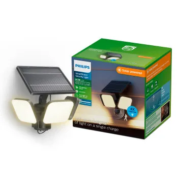 Philips Zyren fekete napelemes LED kültéri fali lámpa (PHI-8721103105431) LED 1 izzós IP65