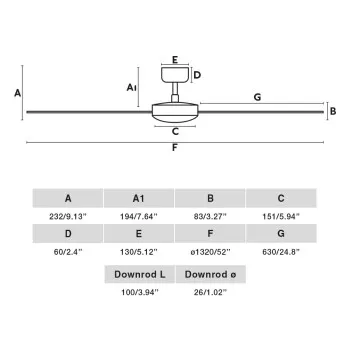 Faro Cruiser L fehér fényforrás nélküli mennyezeti ventilátor (FAR-34290)   IP20