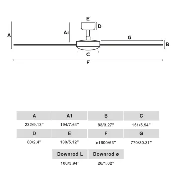 Faro Cruiser XL fekete-szürke fényforrás nélküli mennyezeti ventilátor (FAR-34287)   IP20