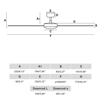 Faro Cruiser XL fehér fényforrás nélküli mennyezeti ventilátor (FAR-34292)   IP20