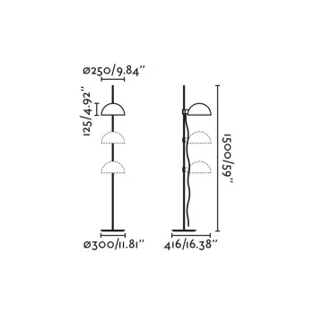 Faro Dominica fekete állólámpa (FAR-20034-123) E27 1 izzós IP20