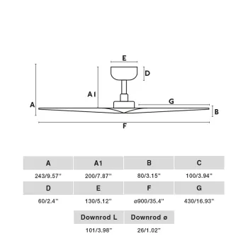Faro Hey S fehér fényforrás nélküli mennyezeti ventilátor (FAR-33824)   IP20