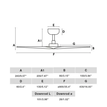 Faro Hey S fekete fényforrás nélküli mennyezeti ventilátor (FAR-33825)   IP20