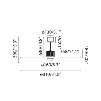 Faro Just Fan XS fekete LED mennyezeti csillár ventilátor (FAR-33424WP-10) LED 1 izzós IP20 Faro Just Fan XS fekete LED mennyezeti csillár ventilátor (FAR-33424WP-10) LED 1 izzós IP20