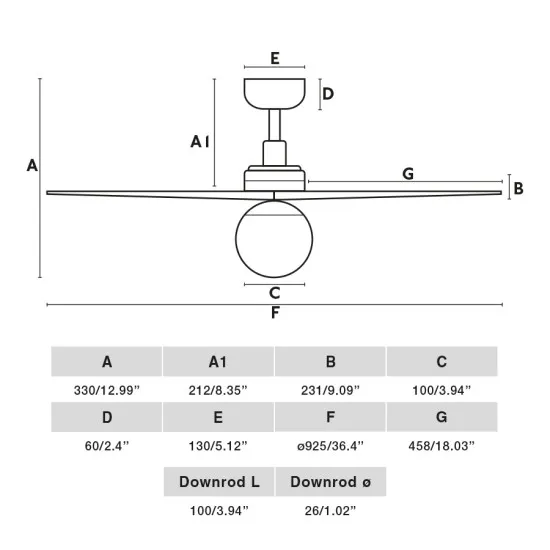 Faro Klim S fekete-dió mennyezeti csillár ventilátor (FAR-34278-11L) E27 1 izzós IP20