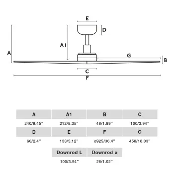 Faro Klim S fehér-barna fényforrás nélküli mennyezeti ventilátor (FAR-34281WP)   IP20