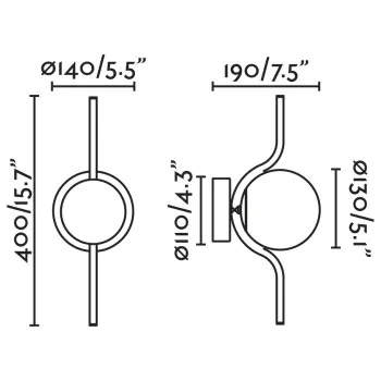 Faro Levita fekete-fehér LED fali lámpa (FAR-29695) LED 1 izzós IP20