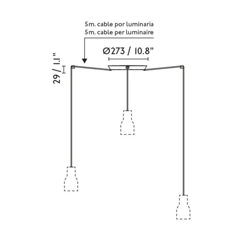 Faro Mine fehér függesztett lámpa (FAR-28209-3L) E27 3 izzós IP20