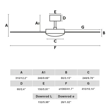 Faro Mini Mallorca S fehér-barna fényforrás nélküli mennyezeti ventilátor (FAR-33603DC)   IP20