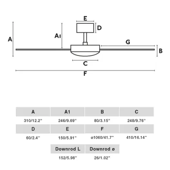 Faro Mini Mallorca S fehér-barna fényforrás nélküli mennyezeti ventilátor (FAR-33603DCWP)   IP20