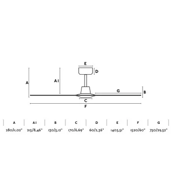 Faro Morea L barna fényforrás nélküli mennyezeti ventilátor (FAR-33519)   IP20