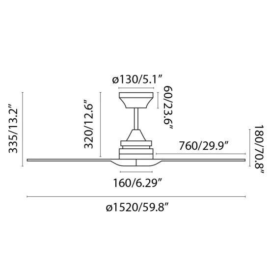 Faro Polea L barna fényforrás nélküli mennyezeti ventilátor (FAR-33724)   IP20