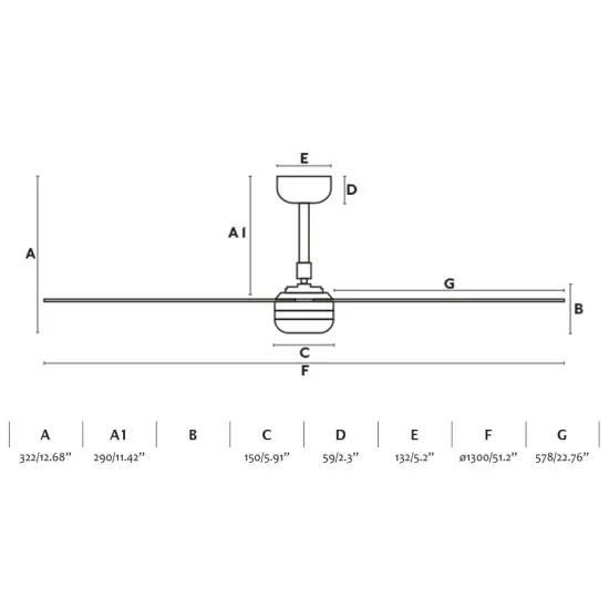 Faro Punt M fekete fényforrás nélküli mennyezeti ventilátor (FAR-33815WP)   IP20