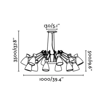 Faro Retro réz-fekete függesztett lámpa (FAR-20047) E14 12 izzós IP20