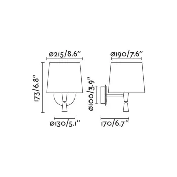 Faro Samba fekete-bézs olvasólámpás fali lámpa (FAR-64309-35) E27 2 izzós IP20