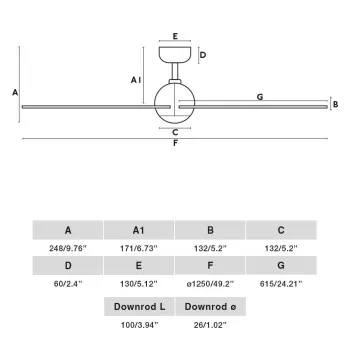Faro Sfera M fehér fényforrás nélküli mennyezeti ventilátor (FAR-34272)   IP20