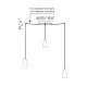 Faro Venice 160 fekete-kék függesztett lámpa (FAR-64255-115-3L) E27 3 izzós IP20