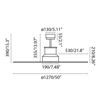 Faro Winche M fekete-barna LED mennyezeti csillár ventilátor (FAR-33481-7) LED 1 izzós IP44 Faro Winche M fekete-barna LED mennyezeti csillár ventilátor (FAR-33481-7) LED 1 izzós IP44