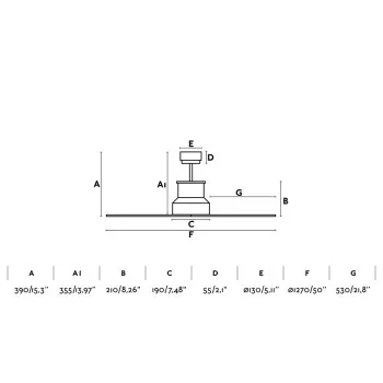 Faro Winche M fekete-barna fényforrás nélküli mennyezeti ventilátor (FAR-33481)   IP44