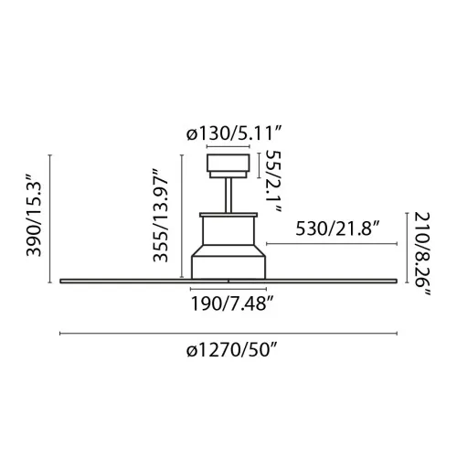 Faro Winche M fekete-barna fényforrás nélküli mennyezeti ventilátor (FAR-33481WP)   IP20
