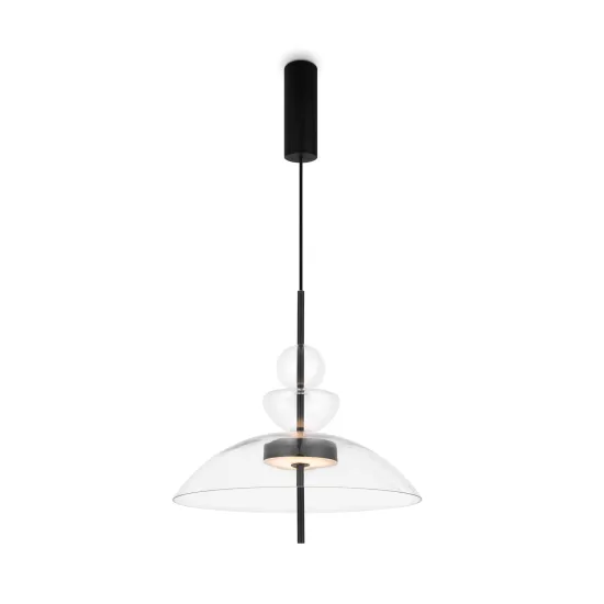 Maytoni Bangkok fekete-átlátszó LED függesztett lámpa (MAY-MOD185PL-L6B3K3) LED 1 izzós IP20
