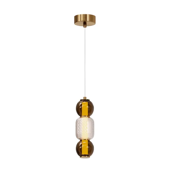 Maytoni Drop arany-borostyán LED függesztett lámpa (MAY-MOD273PL-L16G3K) LED 1 izzós IP20