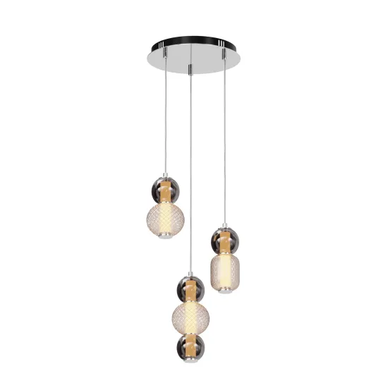 Maytoni Drop króm-szürke LED függesztett lámpa (MAY-MOD273PL-L33CH3K) LED 1 izzós IP20