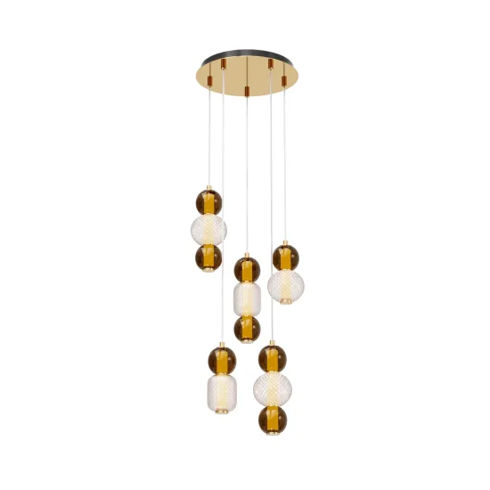 Maytoni Drop arany-borostyán LED függesztett lámpa (MAY-MOD273PL-L80G3K) LED 1 izzós IP20