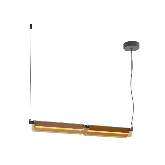Maytoni Flat fekete-borostyán LED függesztett lámpa (MAY-MOD296PL-L20BC3K) LED 1 izzós IP20