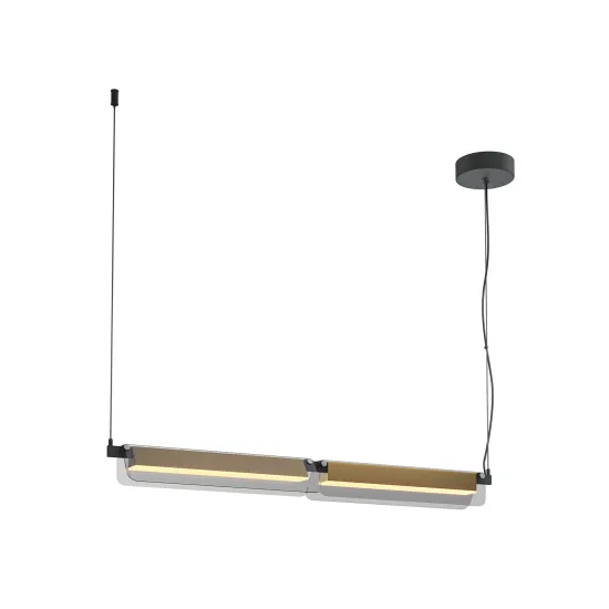 Maytoni Flat fekete-szürke LED függesztett lámpa (MAY-MOD296PL-L20BS3K) LED 1 izzós IP20