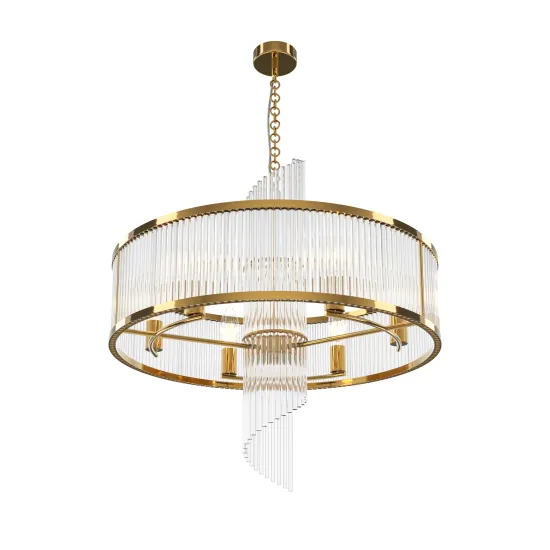 Maytoni Frame arany-átlátszó függesztett lámpa (MAY-MOD174PL-06G) E14 6 izzós IP20