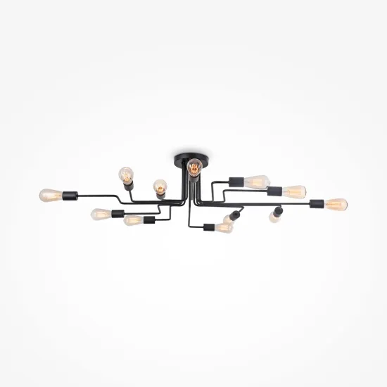 Maytoni Gilbert fekete-átlátszó függesztett lámpa (MAY-T532CL-12B) E27 12 izzós  IP20