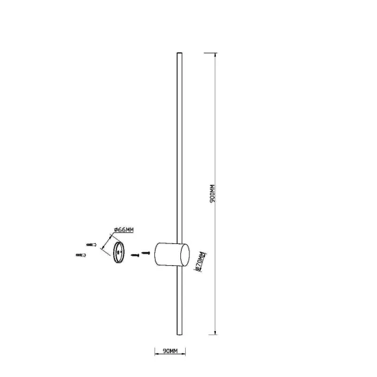 Maytoni Light stick sárgaréz LED fali lámpa (MAY-MOD237WL-L11BS3K) LED 1 izzós IP20