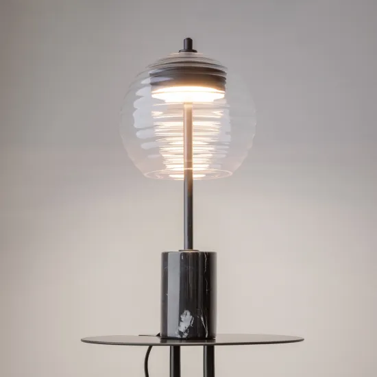 Maytoni Mystic fekete-átlátszó LED asztali lámpa (MAY-P060TL-L12BK) LED 1 izzós IP20