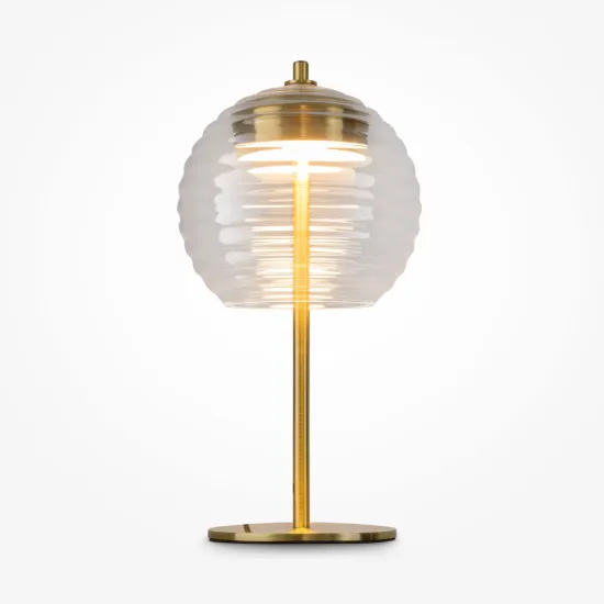 Maytoni Mystic sárgaréz-átlátszó LED asztali lámpa (MAY-P060TL-L12BSK1) LED 1 izzós IP20