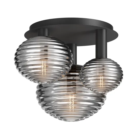 Maytoni Reels fekete-szürke mennyezeti lámpa (MAY-MOD268CL-03B) E14 3 izzós IP20