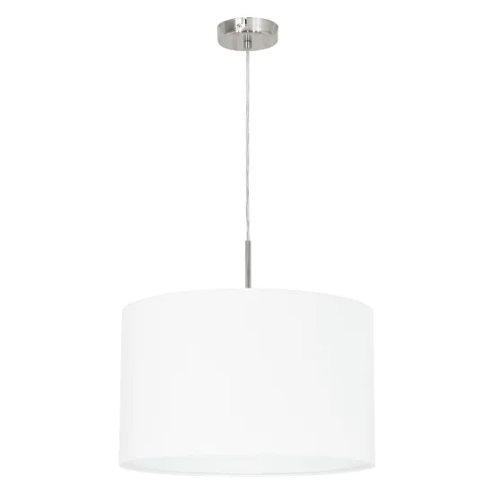 EGLO PASTERI matt nikkel-fehér függesztett lámpa (EG-31571) E27 1 izzós IP20