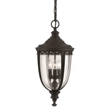 Elstead ENGLISH BRIDLE fekete kültéri függeszett lámpa (ELS-FE-EB8-L-BLK) E14 3 izzós IP23