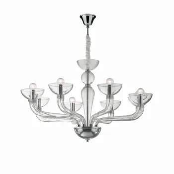 Ideal Lux CASANOVA SP8 TRANSPARENTE króm csillár (IDE-044255) E14  8 izzós IP20