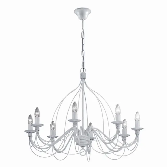 Ideal Lux CORTE SP8 BIANCO ANTICO fehér csillár (IDE-005898) E14  8 izzós IP20