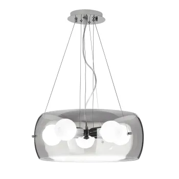Ideal Lux AUDI-10 SP5 FUME króm függesztett lámpa (IDE-103983) E27 1 izzós IP20